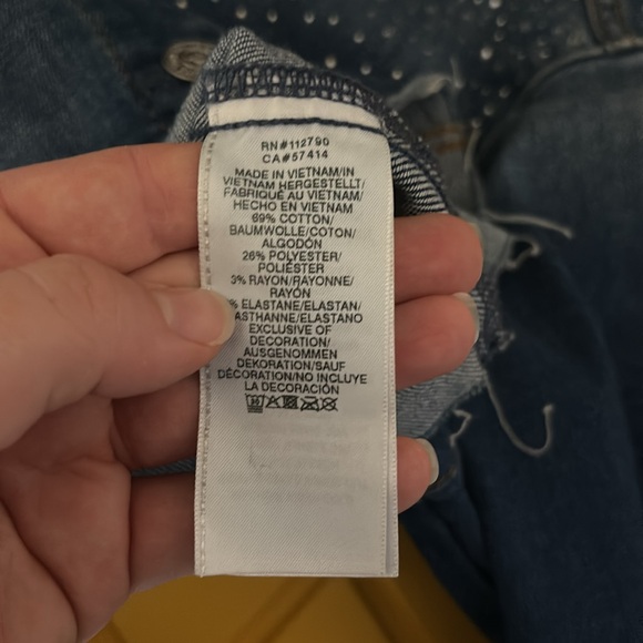 True Religion Cropped Embellished Jean Jacket - Picture 4 of 6